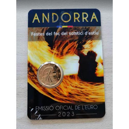 Andorre 2023 - Solstice D' Ete - Coincard 2 Euros Commemorative - Plaque Or Vergoldet