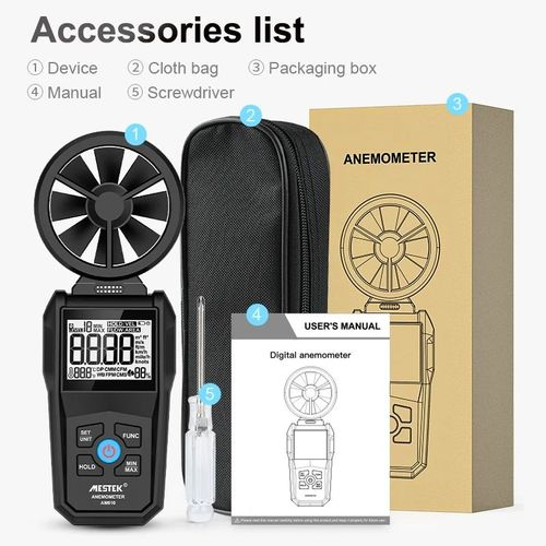 Anmomtre Numrique Portable Am610,Compteur De Vitesse Du Vent,Dterminer Lcd,Testeur De Vitesse De L'air,Dtecteur De Vitesse Du Vent - Type Am610
