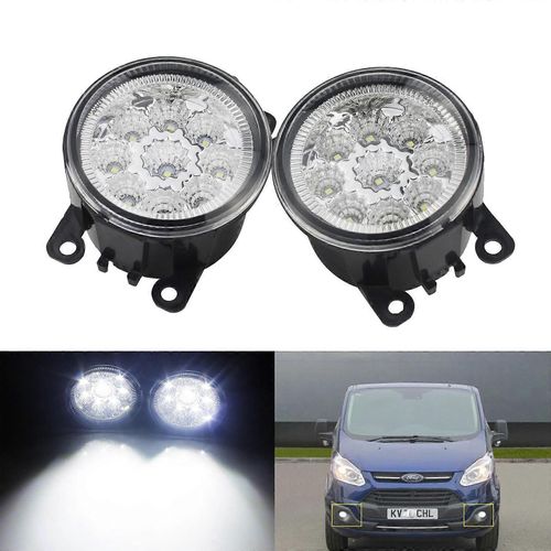Angrong 2x 9 Led Blanc Brouillard Avant Drl Feu De Jour Pour Ford Fiesta Focus Transit Mk7 Mk8 Pour Opel Vauxhall