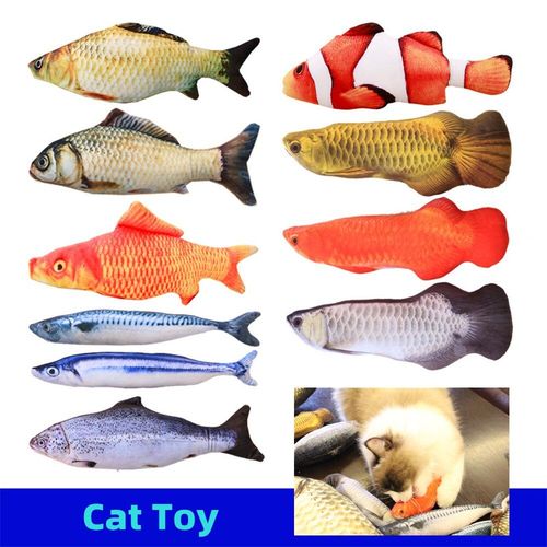 Animal De Compagnie Poisson En Peluche Cadeau Interactif Poisson Cataire Jouet Peluche Oreiller Poupe 3d Poisson Jouet