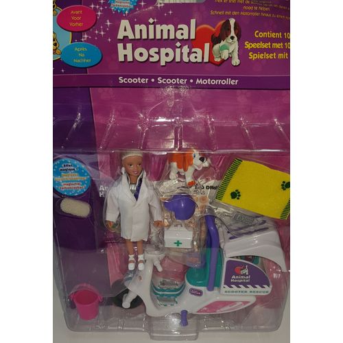 Animal Hospital / Scooter + Figurine Poupe Vtrinaire + Animal Et Accessoires