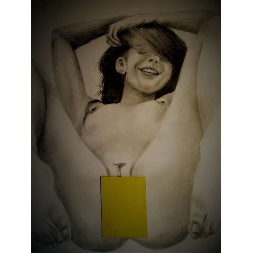 Anna , Dessin rotique Original Au Crayon Noir , Sign Par L'artiste