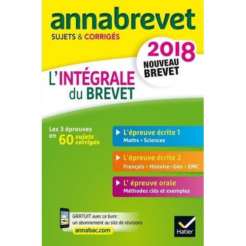 L'intgrale 3e - Sujets Et Corrigs    Format Grand Format 