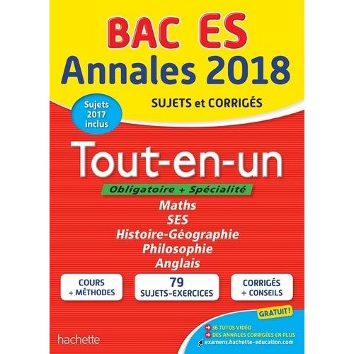 Tout-En-Un Tle Es - Sujets Et Corrigs   de Haure Jean-Pierre  Format Beau livre 