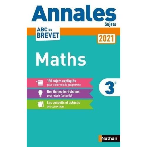 Maths 3e - Sujets   de Feugre Carole  Format Beau livre 