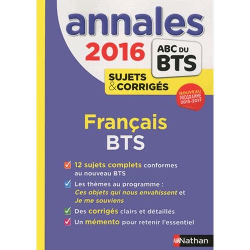 Français Bts - Sujets & Corrigés | Rakuten