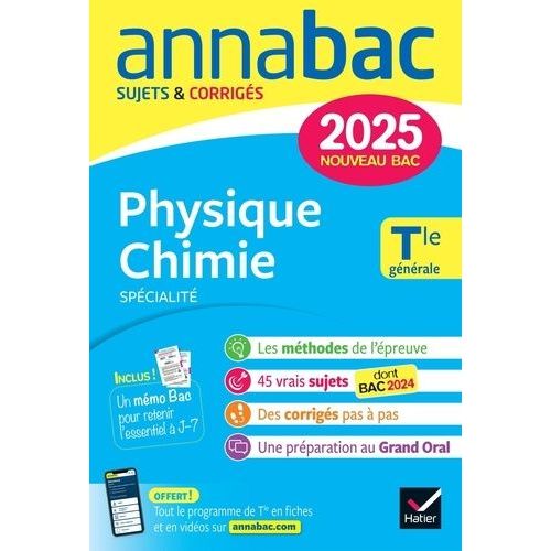 Physique-Chimie Spcialit Tle Gnrale - Sujets & Corrigs    Format Grand Format 