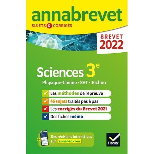Sciences 3e - Physique-Chimie, Svt, Technologie - Sujets Et Corrigs    Format Beau livre 