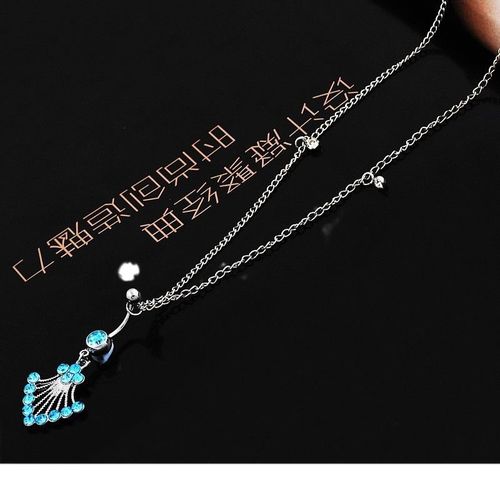 Anneau De Nombril Chane De Taille Anneau De Nombril Chane De Nombril En Acier Inoxydable En Forme D'ventail-Eau Rouge