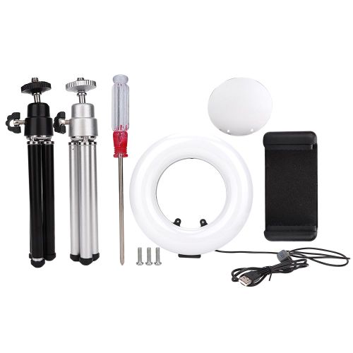Anneau Lumineux Led A Intensite Variable Avec Support Pour Diffusion Video En Direct Et Maquillage