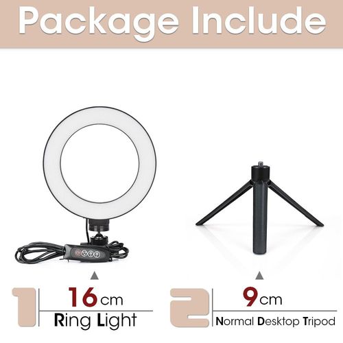 Anneau lumineux LED avec trpied pour selfie,support de tlphone,lampe photo,clairage annulaire pour diffusion vido en direct - Type 16cm and 9cm Tripod