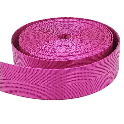 Ansetendance - 25mm X 10 Mtres De Sangle 1mm En Polyester Brillant  Chevrons Pour Crations Couture Anse Bandoulire Sac  Dos  Main Banane Tote-Bag Fait Main Couleur : Rose Fuchsia
