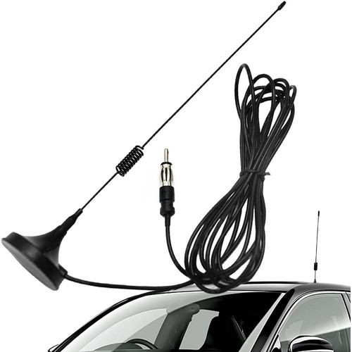 Antenne de Voiture Antenne AM Polyvalente en métal avec Base magnétique 3M antenne Radio