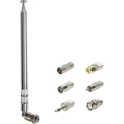 Antenne radio universelle 75 Ohm Am Fm, 120 cm 47,2 pouces de long, antenne de remplacement tlescopique en acier inoxydable  10 sections, pour la diffusion et la tlvision