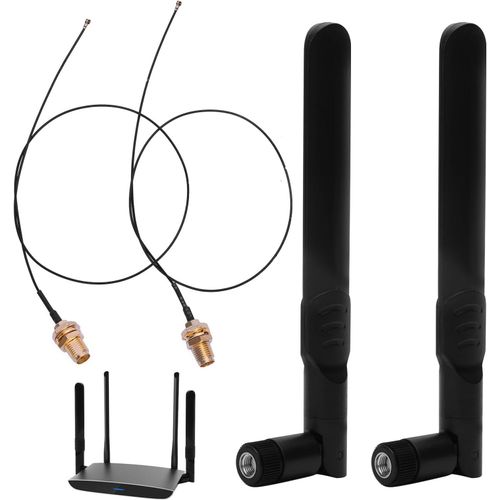 Antenne Wifi Rp-Sma Mle 8Dbi 2.4Ghz 5Ghz 5.8Ghz, Cble Coaxial Mhf4  Rp-Sma Femelle 25Cm, Compatible Avec Cartes Rseau Intel M.2 Ngff Pour Routeurs, Camras Ip Et Adaptateurs Usb[X630]