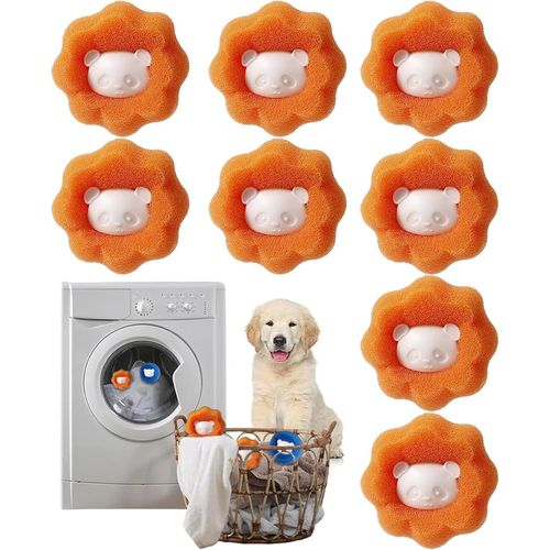 Anti Poil Machine  Laver,Attrape Poils Machine a Laver,8 Pices Poil Chat Machine a Laver ,Boule Anti Poils Machine a Laver pour Vtements et la Literie.[K252]