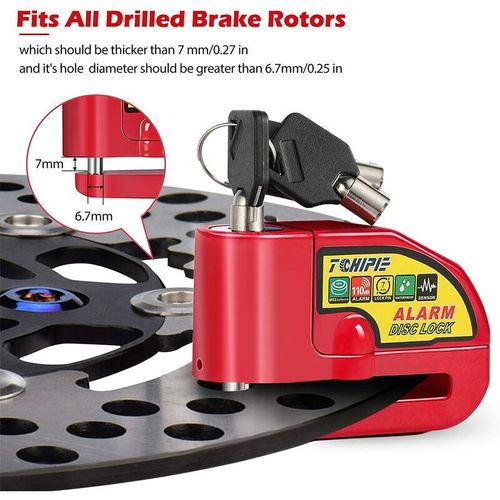 Antivol Moto Bloque Disque avec Alarme de 110dB, Antivol Scooter Bloc