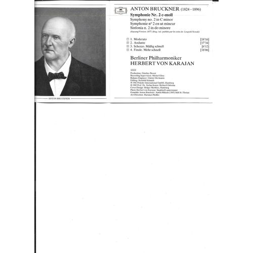 Anton Bruckner (1824-1896) - Anton Bruckner (1824-1896) Symphonie N2 En Ut Mineur Version 1877 Leopold Nowak Par Berliner Philharmoniker Orchestre Philharmonique De Berlin Dir Herbert Von Karajan 1982 Digital