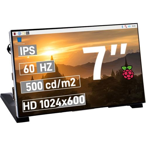 anwxai-7 Pouces Lcd cran Pour Raspberry Pi,1024X600 Ips Lcd Display,Hdmi Portable Monitor Pour Raspberry Pi 5/Pi 4B/3B+/3B/B+/Zero/400,Win11/10/8/7,Banana Pi M5/M2 Zero,Free Driver