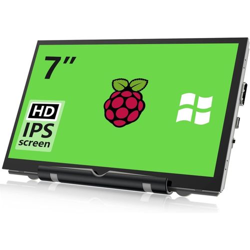 anwxai-7 Pouces Raspberry Pi cran Mini Moniteur 800X480 Ips Petit cran Hdmi Pour Raspberry Pi 400/4 / 3/2 / Zero/B/B + Jetson Nano Win11 / 10/8 / 7(Non Tactile)