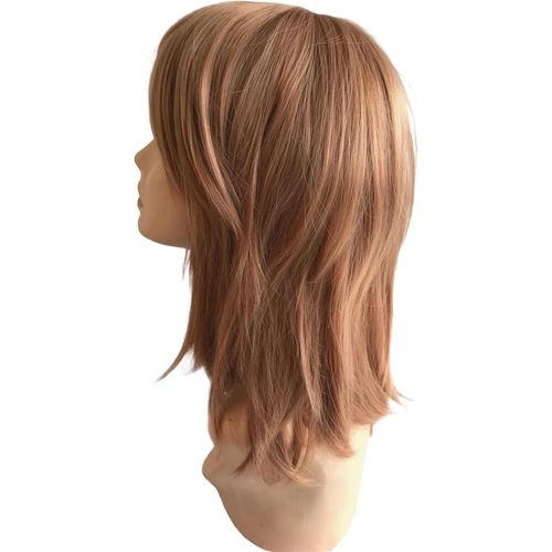 Anwxai-C238 Perruque Lisse De Longueur Moyenne Ondule Marron Anime Cosplay Wig C238