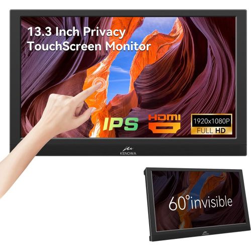 anwxai-cran Tactile Portable 13,3 Pouces Full Hd 1080P Ips Externe Avec Hdmi Vga Type-B-Confidentialit Pour Windows 7 11 Os Ordinateur Portable/Xbox/Ps4/Switch/Raspberry Pi