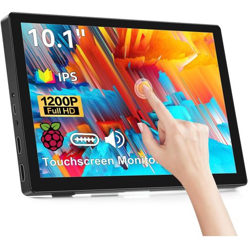 anwxai-Moniteur Portable cran Tactile,10,1 Pouces Moniteur Portable cran Tactile Full Hd 1920X1200 Ips,Hdmi Usbc Moniteur Externe Pour Pc Portable Ordinateur Ps3 Ps4 Ras Pi