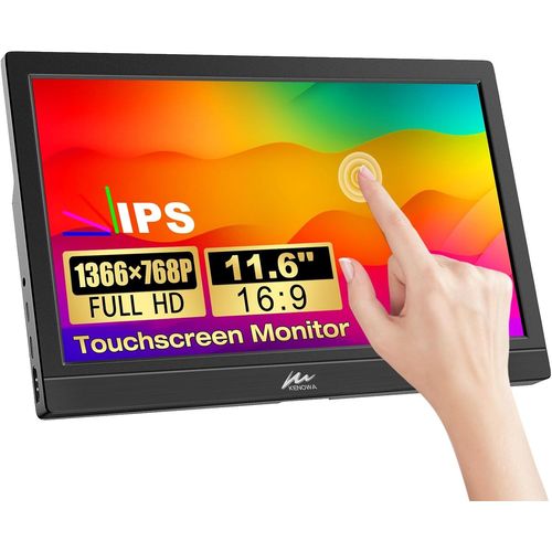 anwxai-Moniteur Portable cran Tactile,11,6 Pouces Hdr Moniteur Externe 1366X768 Ips Eye Care Screen Avec Hdmi Usb Type-C Pour Pc/Ordinateur/Portable/Raspberry Pi/Ps3/Ps4/Xbox