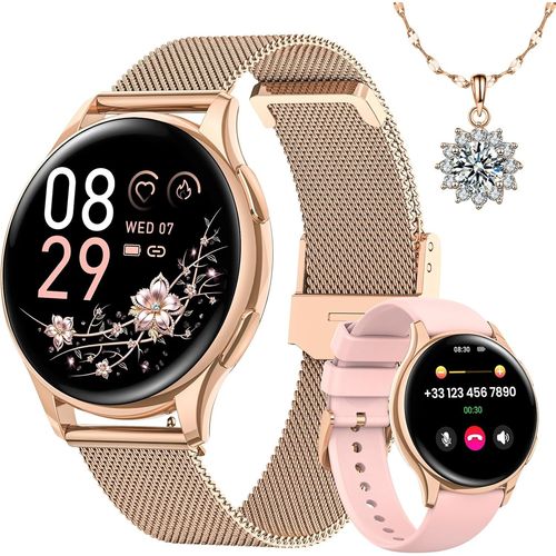Anwxai-Montre Connecte Femme Avec Appel Bluetooth 1,27