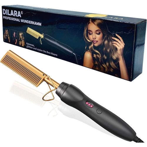 Anwxai-Premium Fer  Lisser Professionnel 2 En 1 I Brosse  Cheveux Et Lissage En Cramique Avec Technologie Ionique Pour Lisser,Peigner Et Coiffer Les Cheveux I Hot Heat Comb Hair Straightener Pour Femme