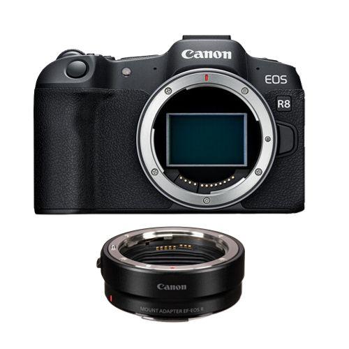 Appareil photo Canon EOS R8 + adaptateur de montage EF-EOS R