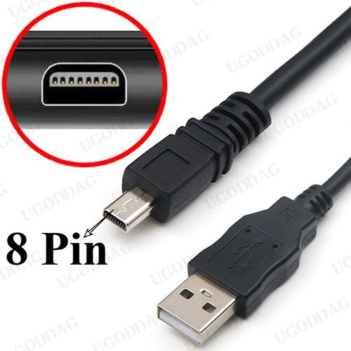 Appareil photo numrique UC-E6 Cble de donnes USB Mini 8 broches Cble de donnes pour Nikon CoolPix Fuji Panasonic - 8 Pin-150cm