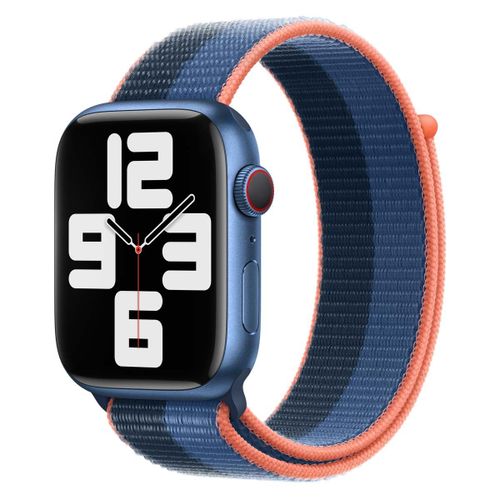 Apple - Boucle Pour Montre Intelligente - 145 - 220 Mm - Geai Bleu, Bleu Abysses - Pour Watch Herms Series 7, Herms Series 9, Series 10, Series 8, Series 9, Ultra, Ultra 2