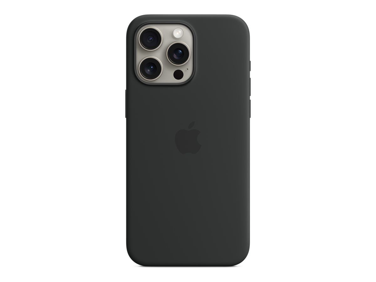 Apple - Coque De Protection Pour Tlphone Portable - Compatibilit Avec Magsafe - Silicone - Noir - Pour Iphone 15 Pro Max