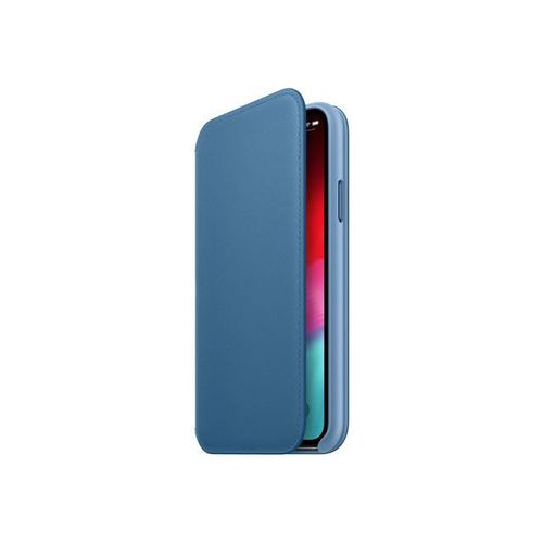 Apple Folio - tui  Rabat Pour Tlphone Portable - Cuir - Bleu Cod Cap - Pour Iphone Xs
