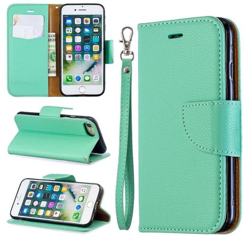 Apple Iphone 7 / Iphone 8 Coque, Saturcase Litchi Pu Cuir Magntique Flip Portefeuille Support Porte-Carte Protecteur Coque Housse tui Avec Dragonne Pour Apple Iphone 7 / Iphone 8 (Vert)