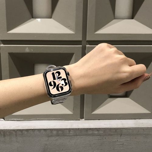 Apple Watch 9e Gnration 41 Mm Apple Watch 7654 Jelly Set Tea Brown Simple Se Bracelet Transparent Homme Et Femme-Transparent (Translucide) - Gnration S8/9 (41 Mm)