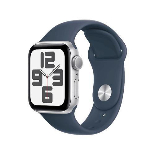 Apple Watch Se (Gps) - 2e Gnration - 40 Mm - Aluminium Argent - Montre Intelligente Avec Bracelet Sport - Fluorolastomre - Bleu Orage - Taille Du Bracelet : S/M - 32 Go - Wi-Fi, Bluetooth -...