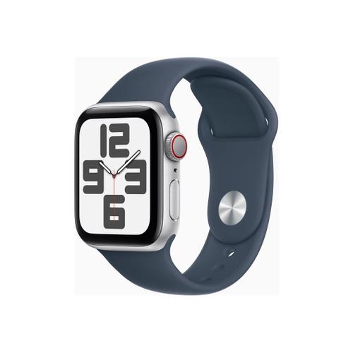 Apple Watch Se (Gps + Cellular) - 2e Gnration - 40 Mm - Aluminium Argent - Montre Intelligente Avec Bracelet Sport - Fluorolastomre - Bleu Orage - Taille Du Bracelet : M/L - 32 Go - Wi-Fi...