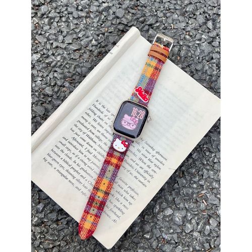 Applicable  Apple Watch Iwatch9 Bracelet Tridimensionnel Cady Couleur Automne Et Hiver Confortable Plaid Applewatch108-3d Kaidi Edge Color-S10 46 Mm