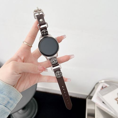 Applicable  La Montre Huawei Gt4 Bracelet Femme Gt3 Nouveau Style Punk Gt2 Montre En Mtal 3/4pro Cuir Vritable 41-Punk Dark Brown Cross-Applicable : Honor Gs Pro-22 Mm