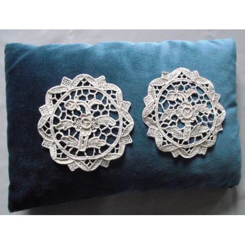 Application Ancienne En Lin crue Broderie De Milan Diamtre 14 Cm Pour Raliser Accroche Rve Ou Autres Cration