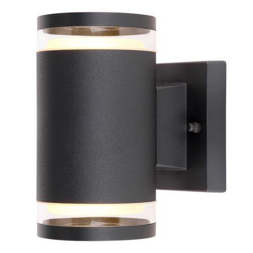 Applique D'extrieur Double En Inox - H. 16,5 Cm - Noir