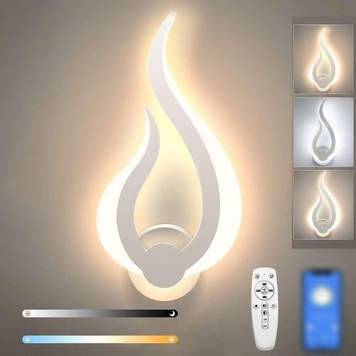 Applique Murale Intelligente Avec Contrle Par Application, Temprature De Couleur Rglable, Mode Veilleuse, Commande Vocale Et Minuterie