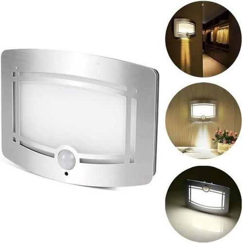 Applique Murale Led Sans Fil Avec Dtecteur De Mouvement - Onever - Blanc - Intrieur - Led