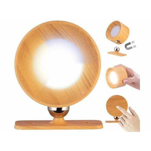 Applique Murale Rechargeable Avec Led Cct  Intensit Variable - Aspect Bois De Pin