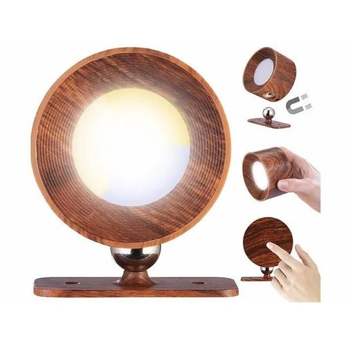 Applique Murale Rechargeable Avec Led Cct  Intensit Variable - Aspect Noyer