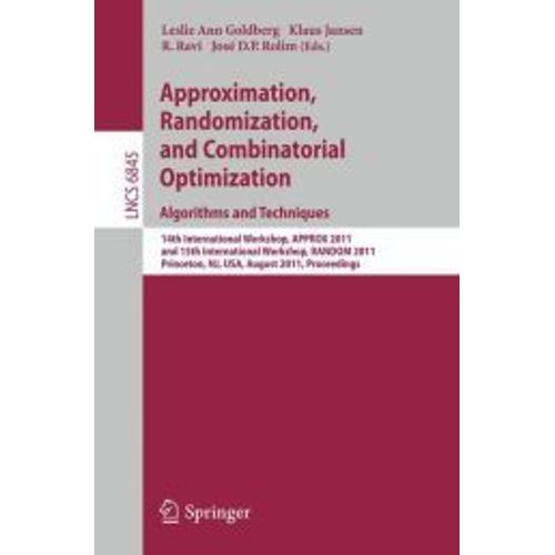 Approximation, Randomization, And Combinatorial Optimization. Algorithms And Techniques   de Collectif  Format Broch 