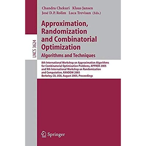 Approximation, Randomization And Combinatorial Optimization. Algorithms And Techniques   de Collectif  Format Broch 