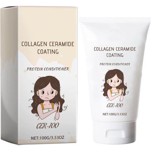 Aprs-Shampoing, Conditioner Au Collagne Et  La Vitamine E, Pour Cheveux Abms Et Sans Force, Rpare Les Dommages Aux Cheveux, Revital Et Hydrate Les Cheveux Secs, 100g[H503]
